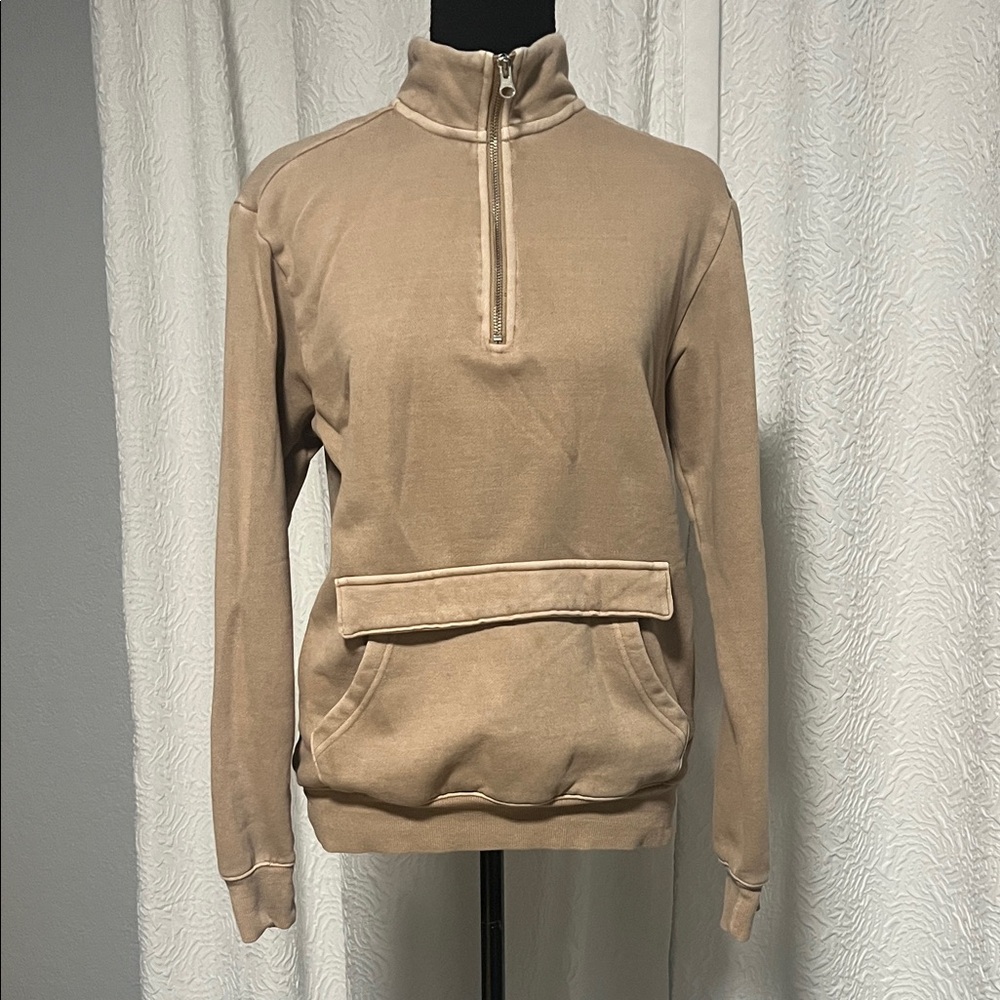 Original Use Tan Half-Zip Bomber Jacket